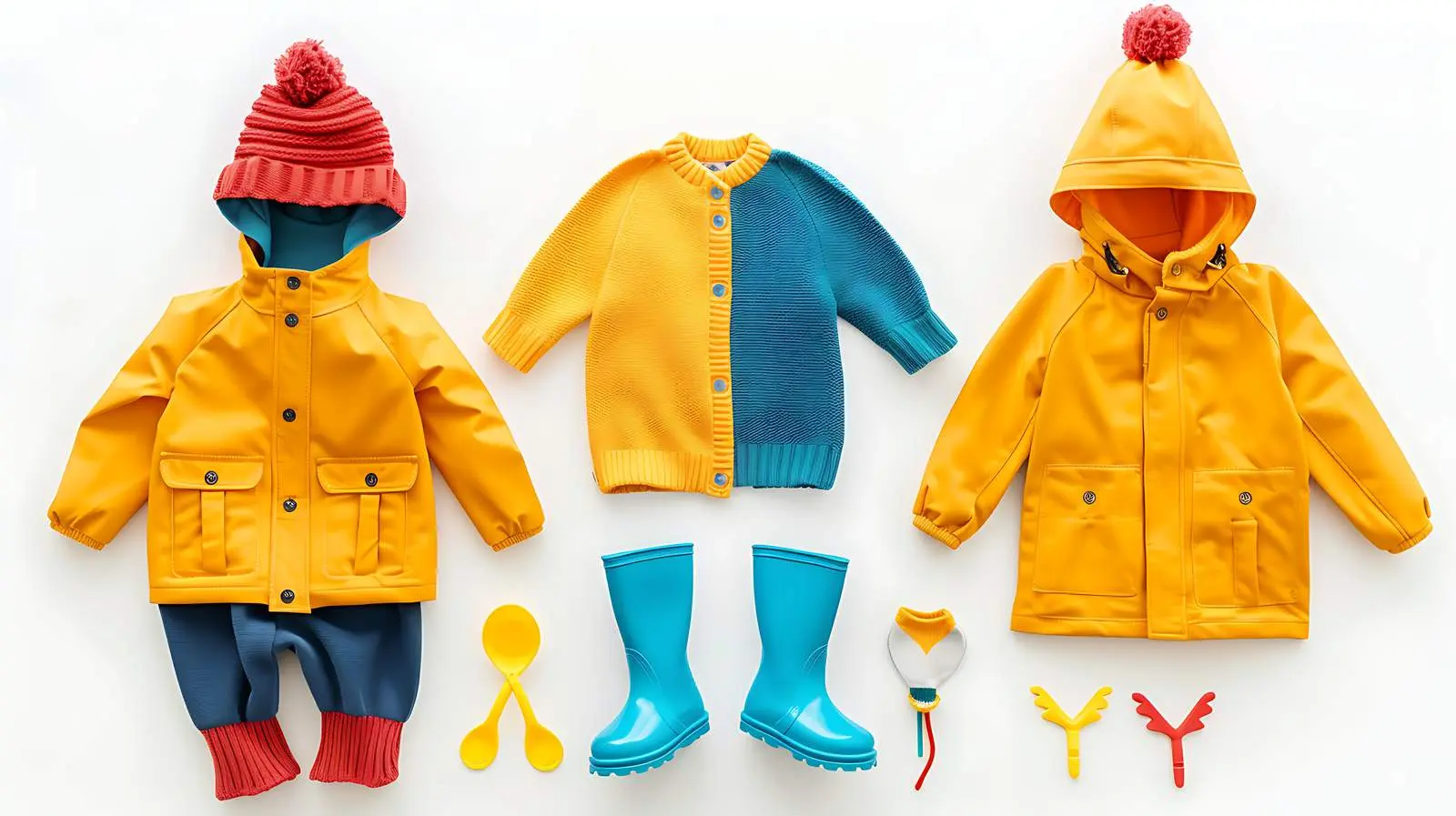 Kids Outfit with Raincoat and Boots – free wearable art image from Dotvec