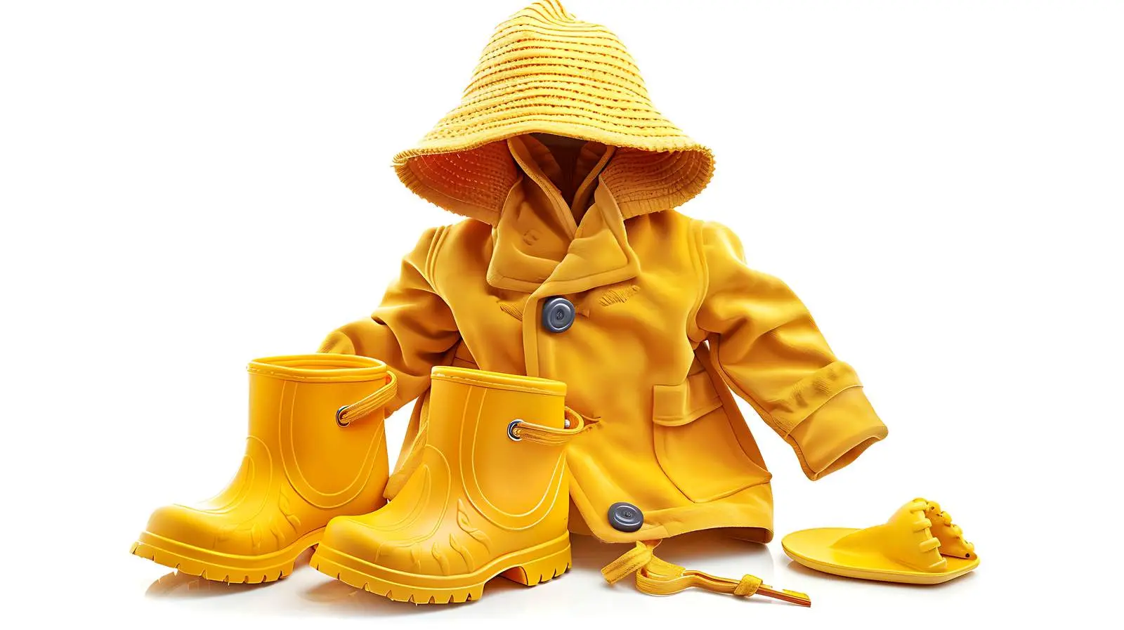 Kids Rain Gear Set on White Background — free download from Dotvec