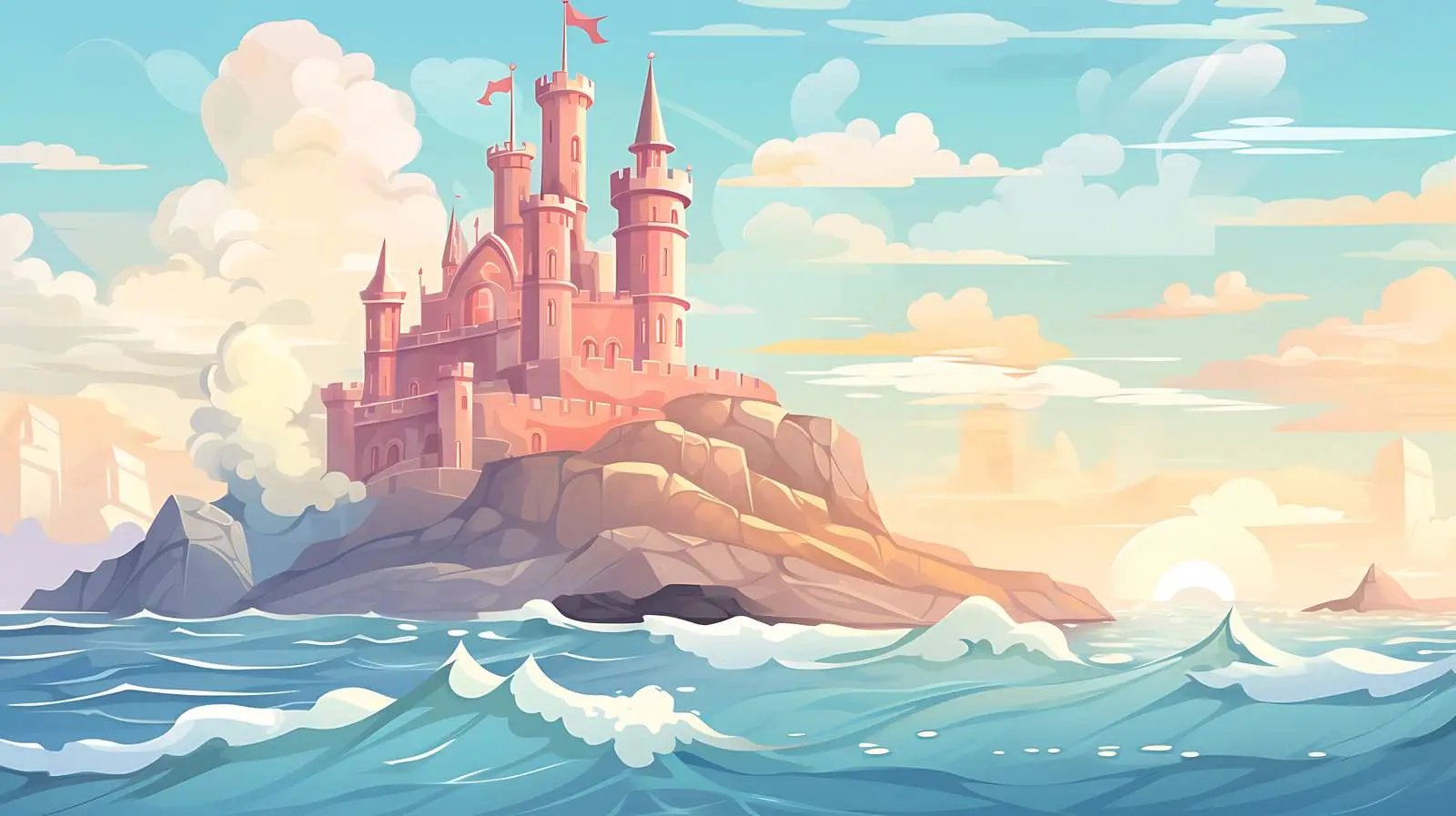 Enchanted Underwater Castle Wallpaper — free download from Dotvec