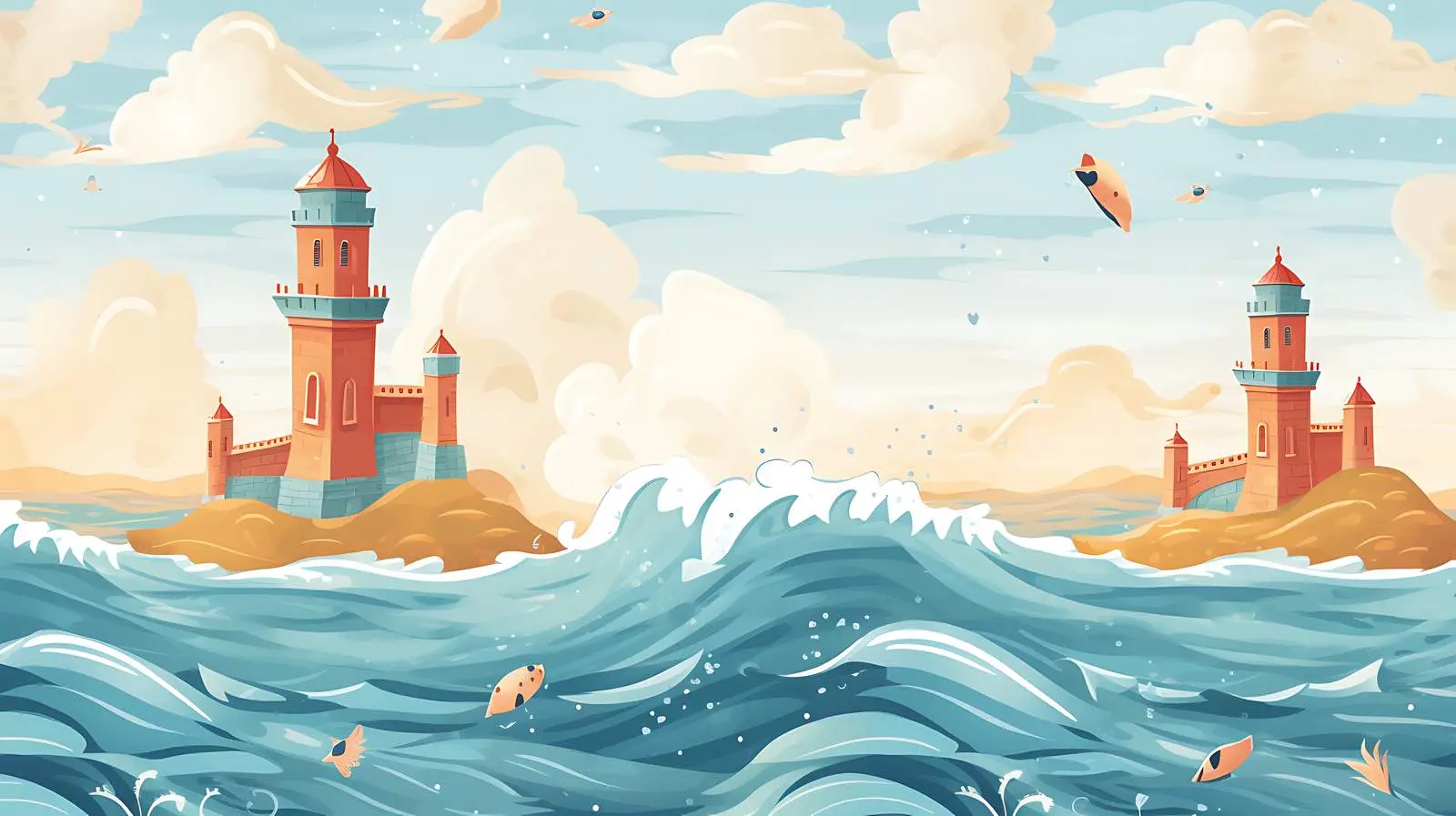 Underwater Castle Wallpaper Design — free download from Dotvec