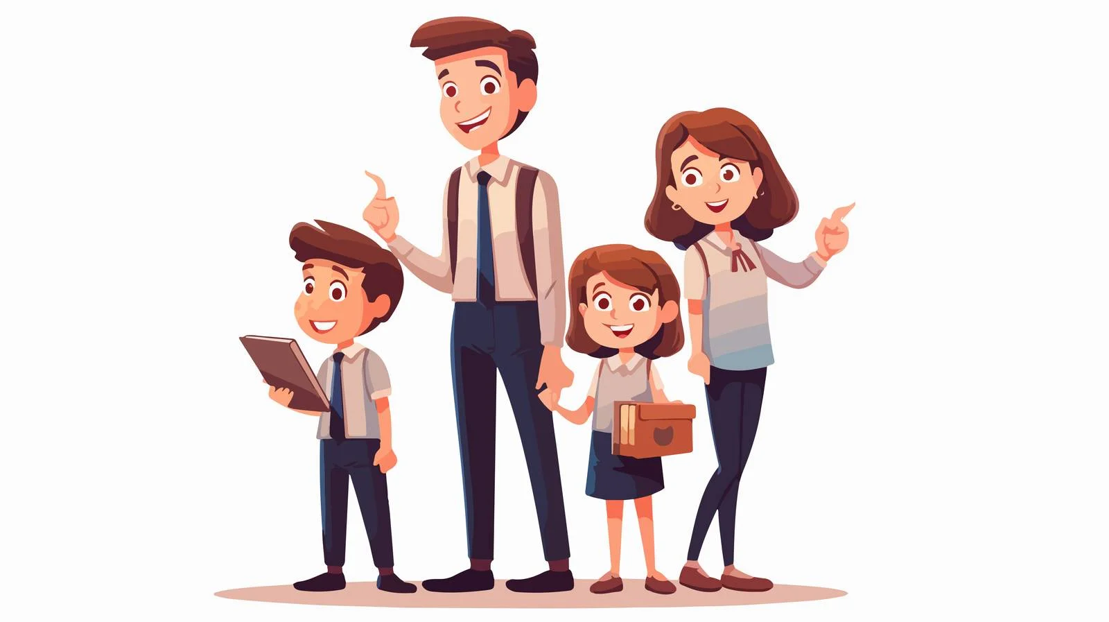 Education Cartoon Characters with Teacher — free download from Dotvec