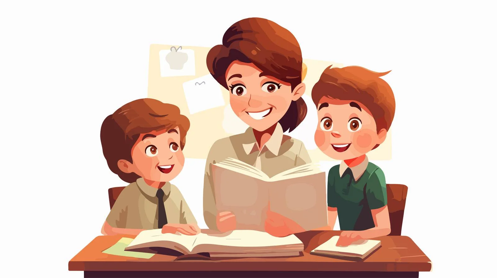 Education Scene with Teacher and Kids — free download from Dotvec