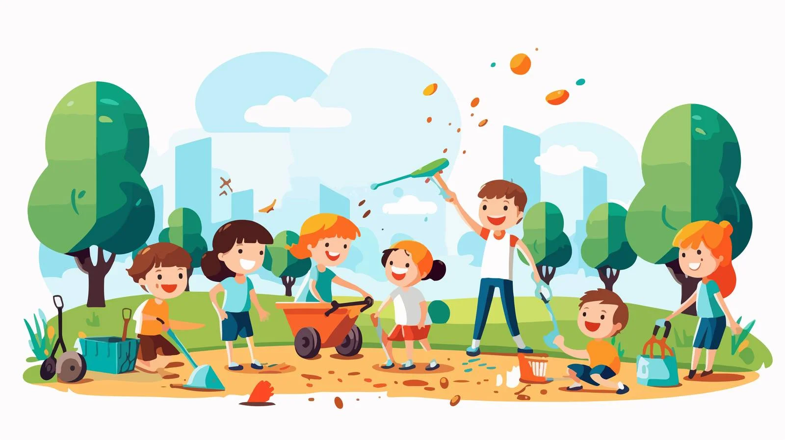 Children Cleaning Park — free download from Dotvec