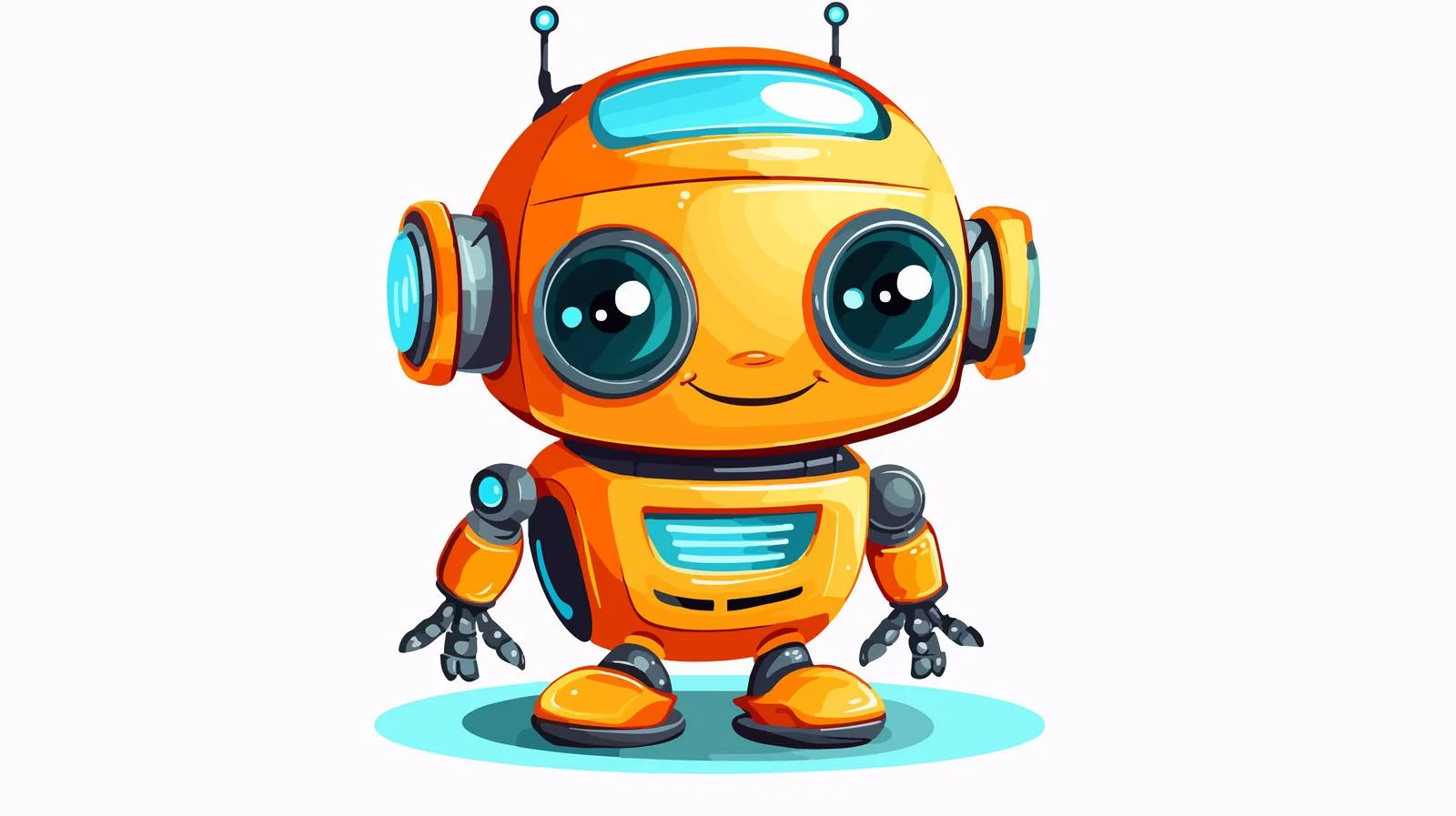 Kid's Computer Robot Cartoon Illustration — free download from Dotvec