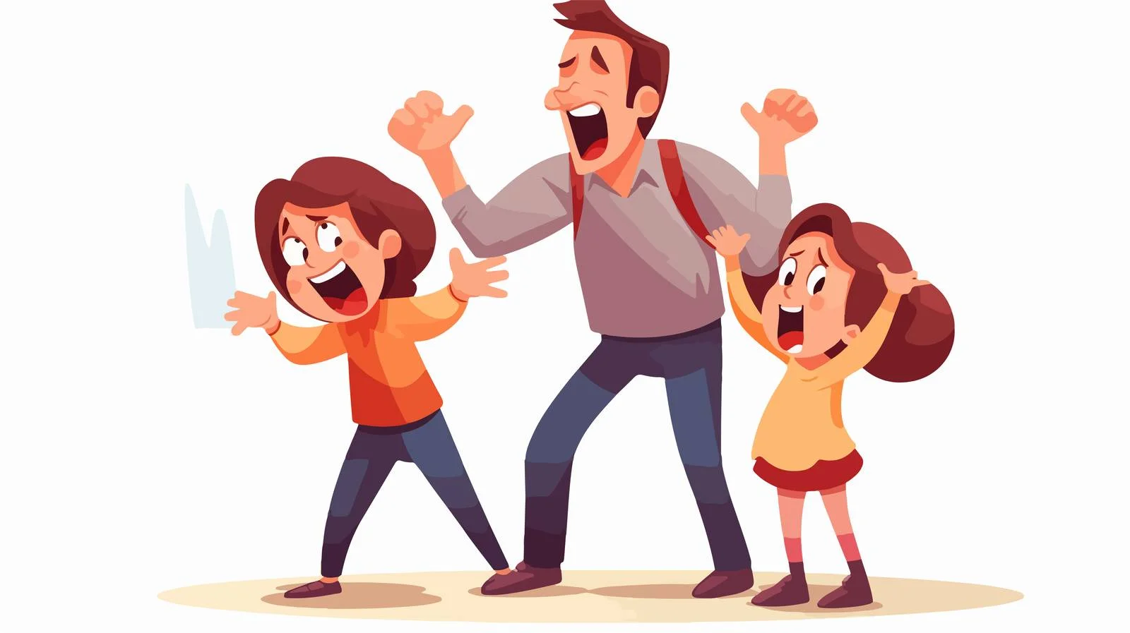 Children Emotional Illustration Amid Parental Conflict — free download from Dotvec