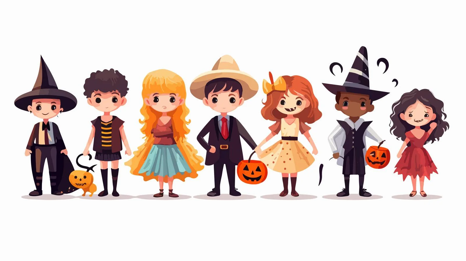 Children in Hilarious & Spooky Halloween Outfits — free download from Dotvec