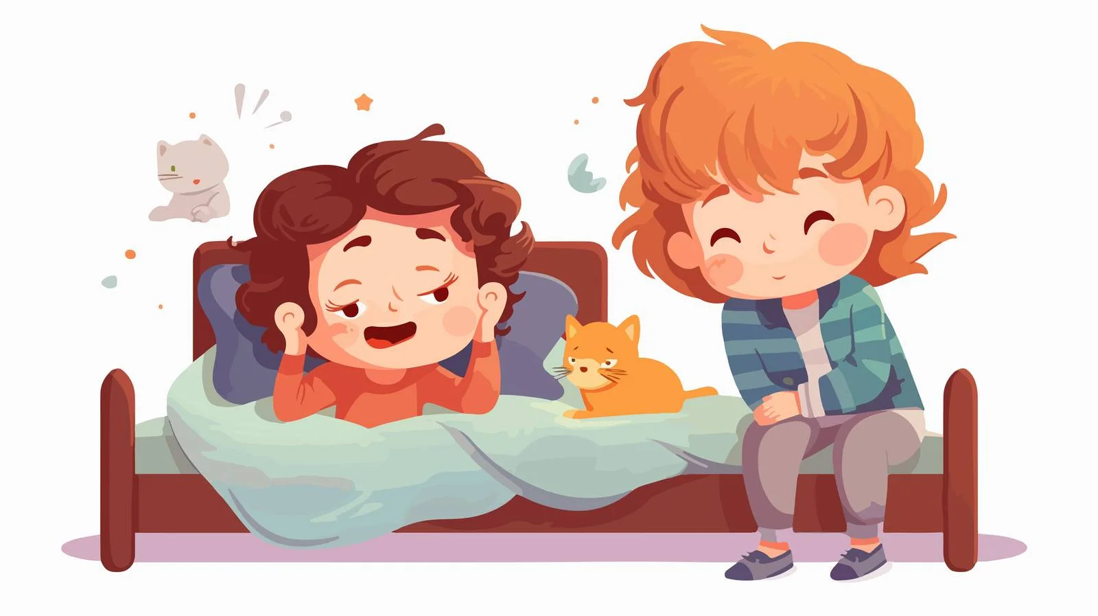 Kids' Bad Dream Cartoon Illustration — free download from Dotvec