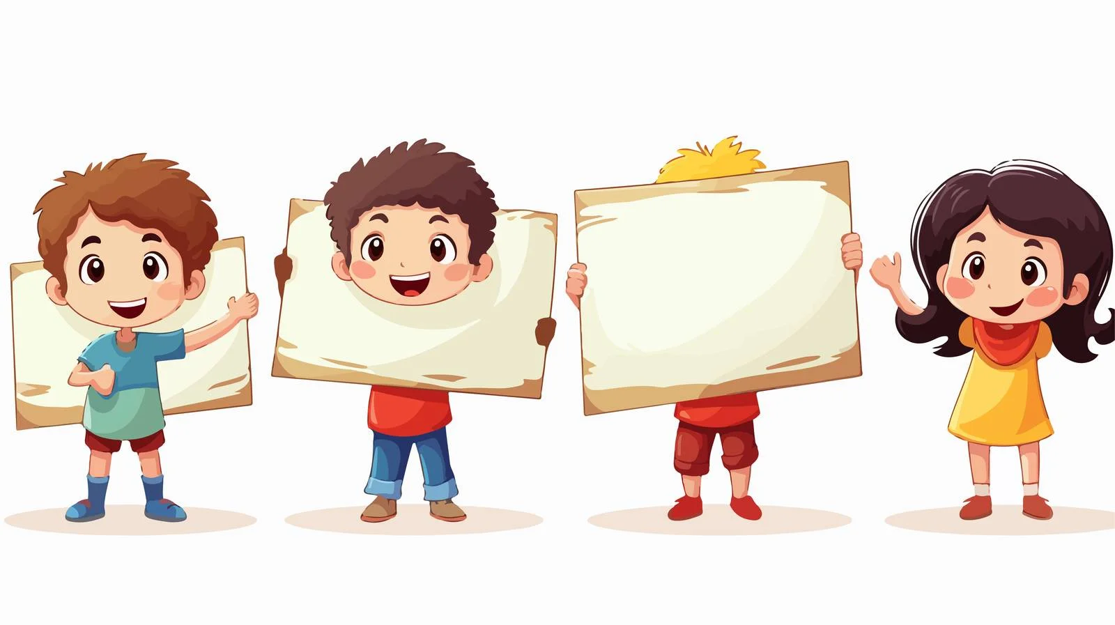 Kids Banner Bundle Cartoon Vector Set — free download from Dotvec