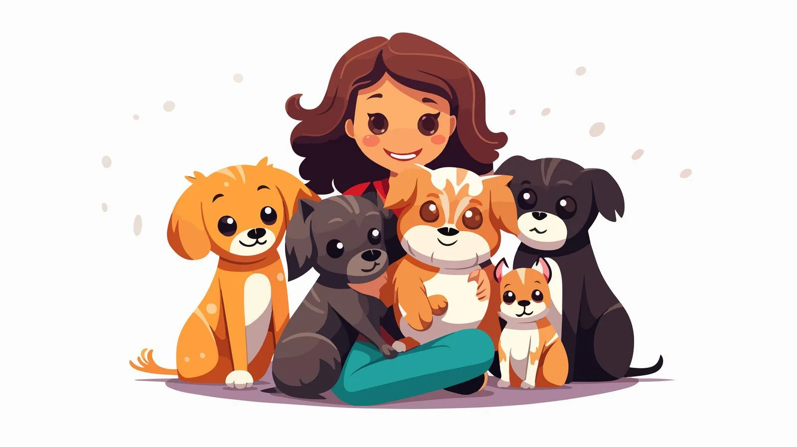Heartwarming Kids Embracing Big and Little Dogs — free download from Dotvec