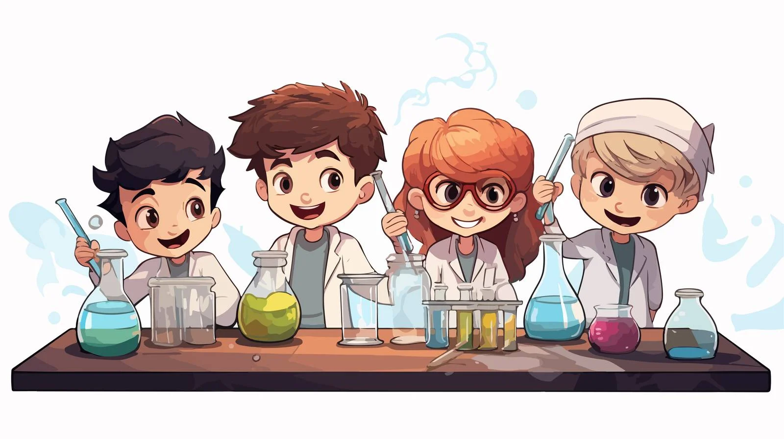 Children's Research Lab Cartoon Illustration — free download from Dotvec