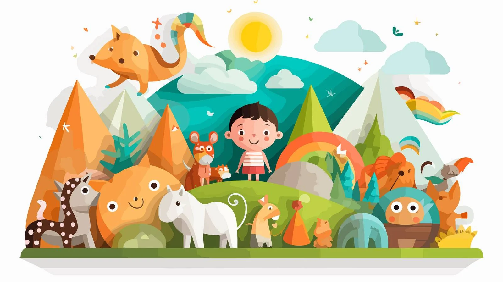 Kids Paper Craft Art Illustration — free download from Dotvec