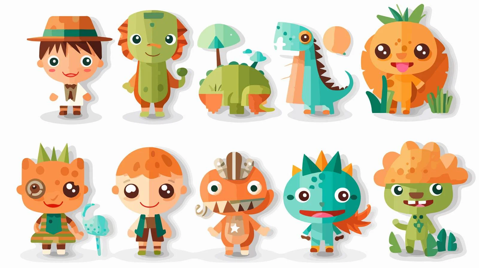 Kids Paper Craft Art Vector Illustration — free download from Dotvec