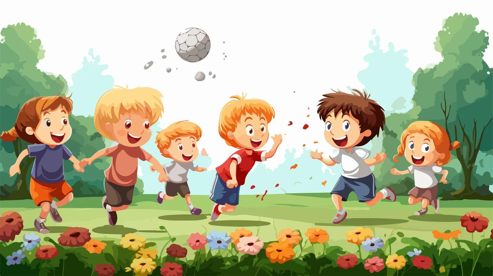 Children Playing with Ball Outdoors — free download from Dotvec