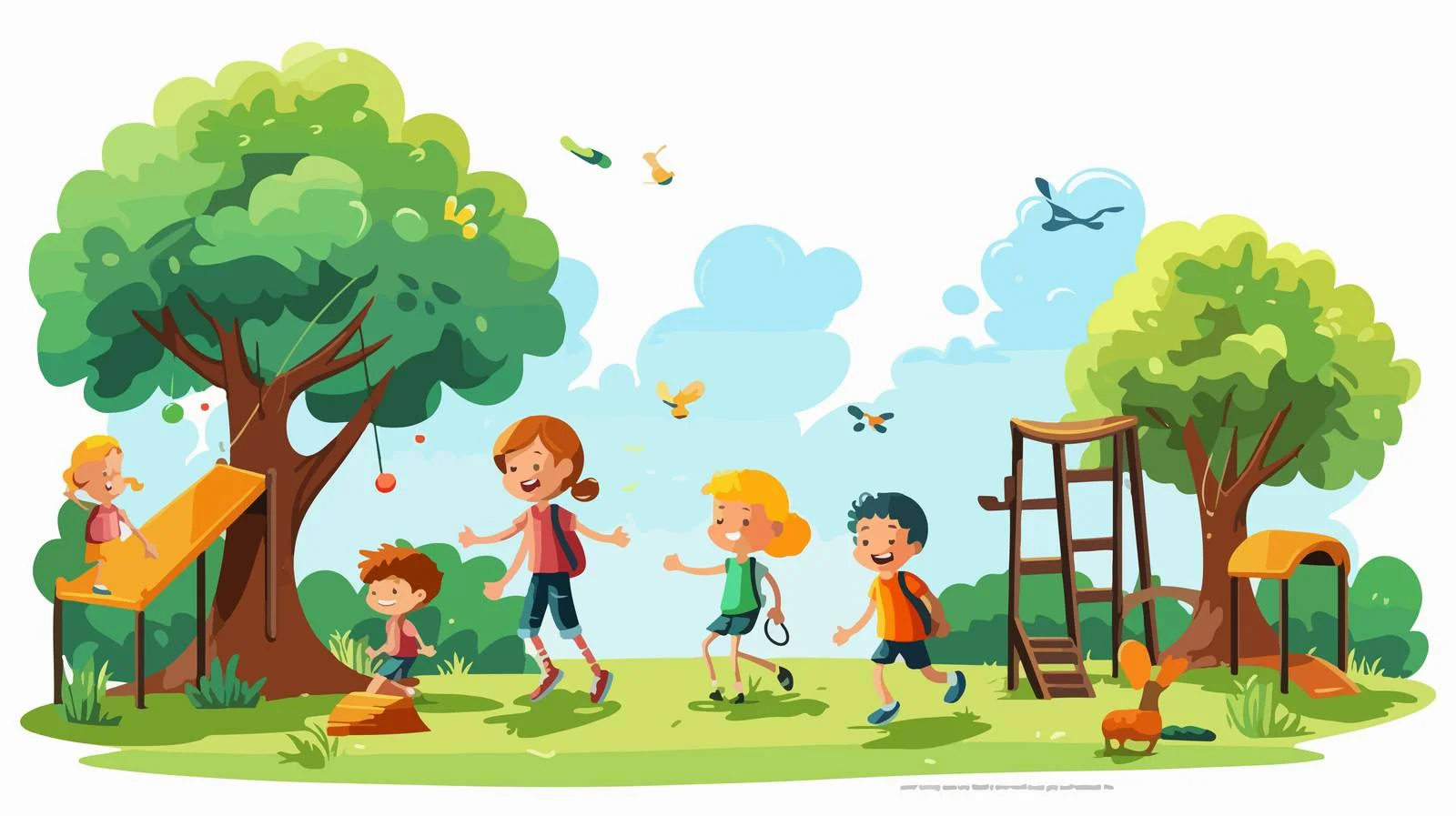 Joyful Kids Playing in Park — free download from Dotvec