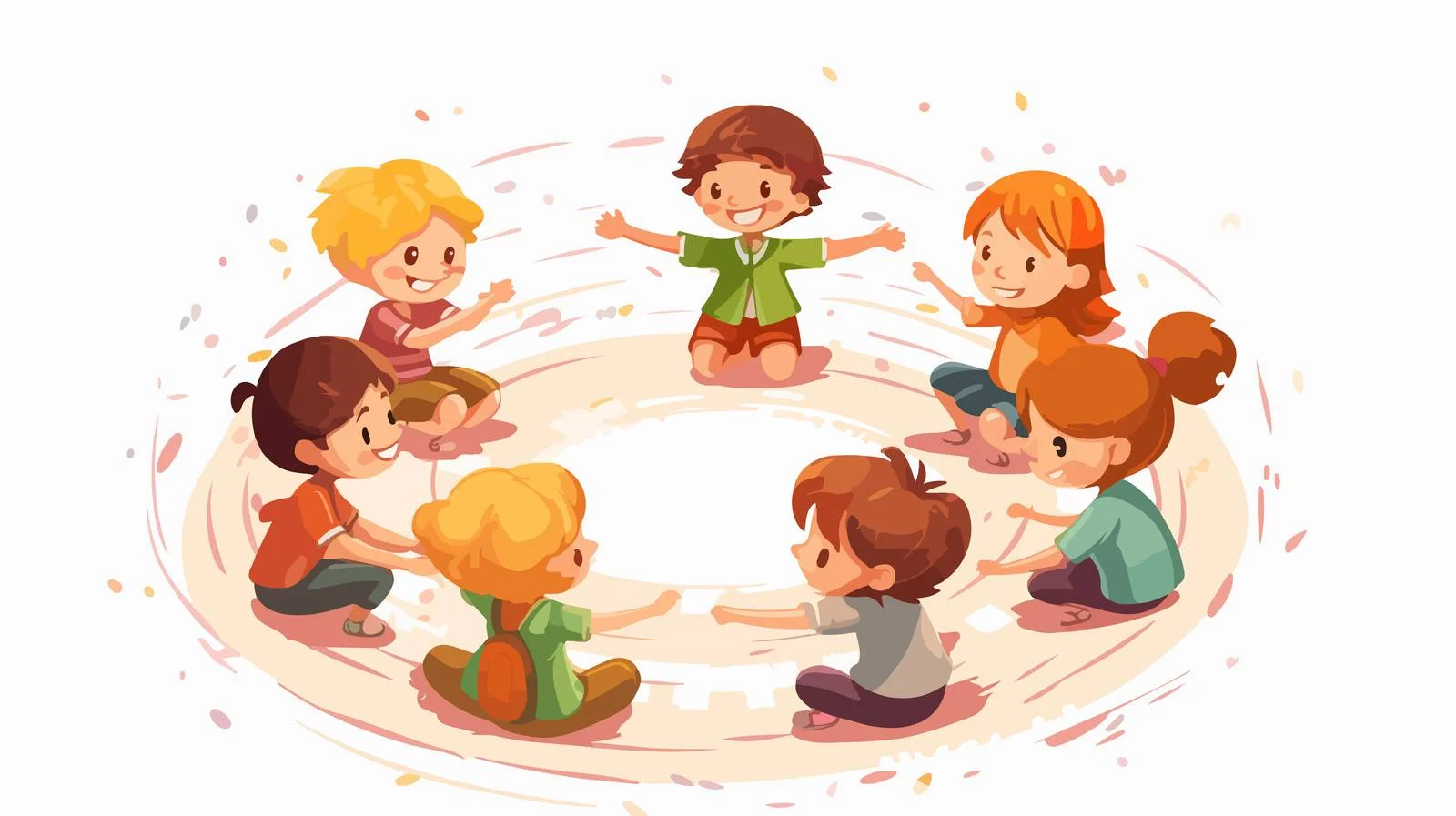 Kids Circle Play Vector Illustration — free download from Dotvec