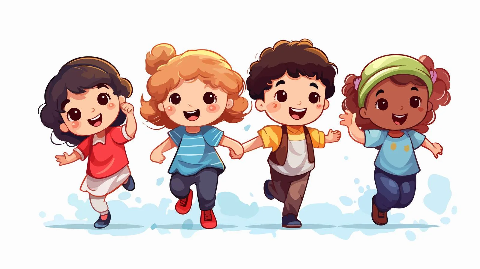 Children Playing Together Illustration — free download from Dotvec