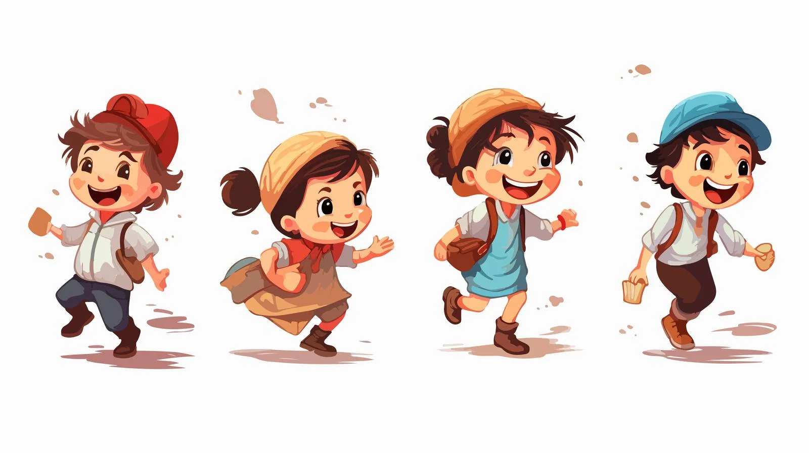 Children Playing Cartoon Vector Illustration — free download from Dotvec