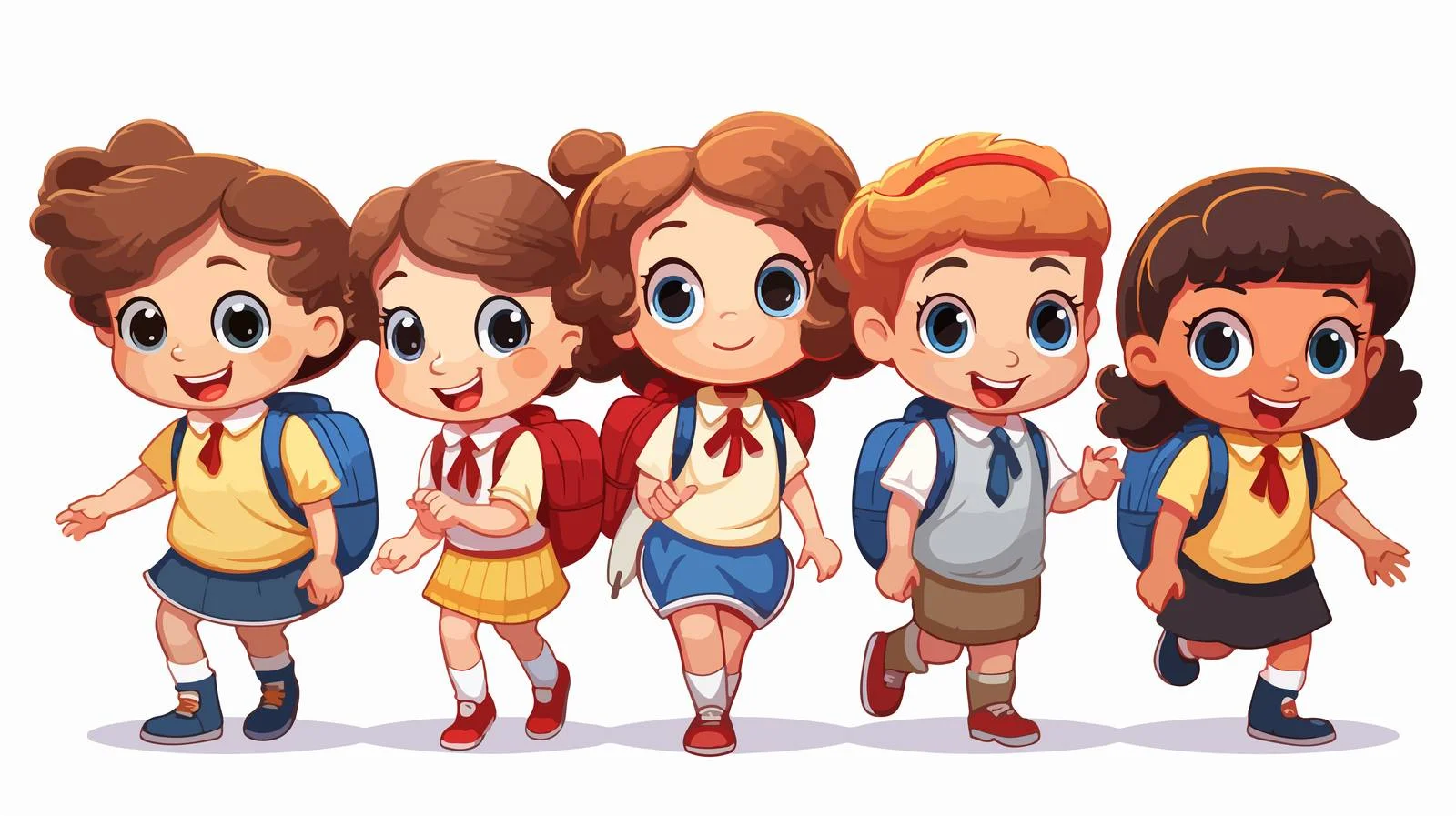 Kids Ready for School Vector Illustration — free download from Dotvec