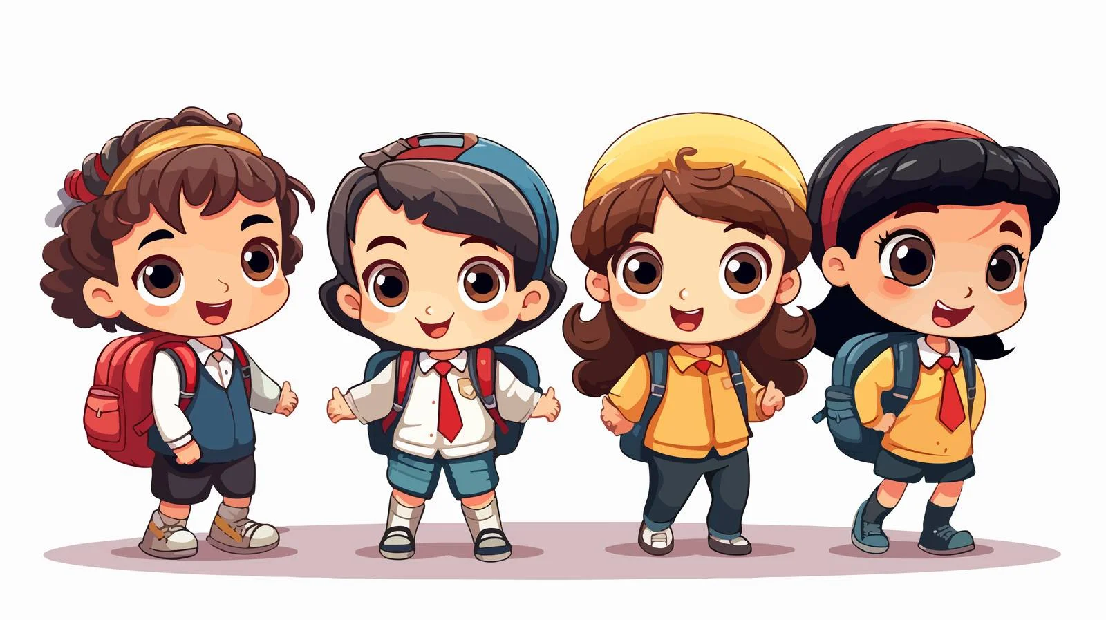 Kids' School Preparation Cartoon Illustration — free download from Dotvec