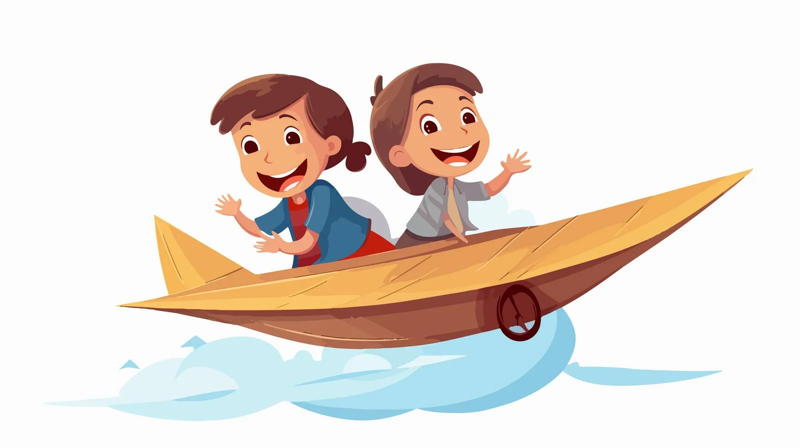 Kids Paper Plane Cartoon Illustration — free download from Dotvec