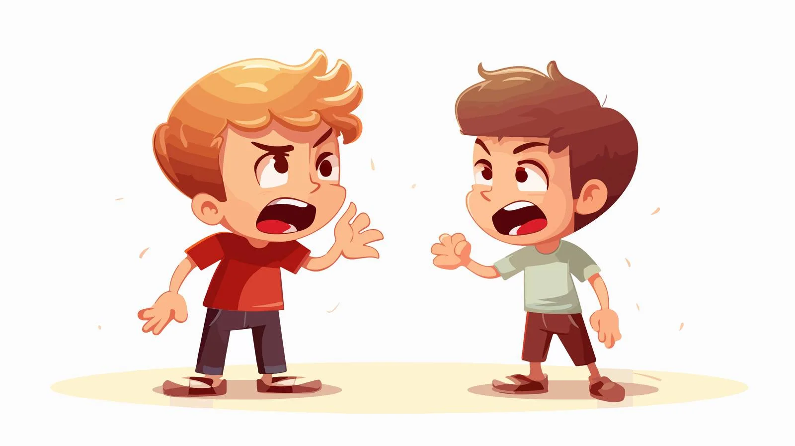 School Kids Argument Cartoon Illustration — free download from Dotvec