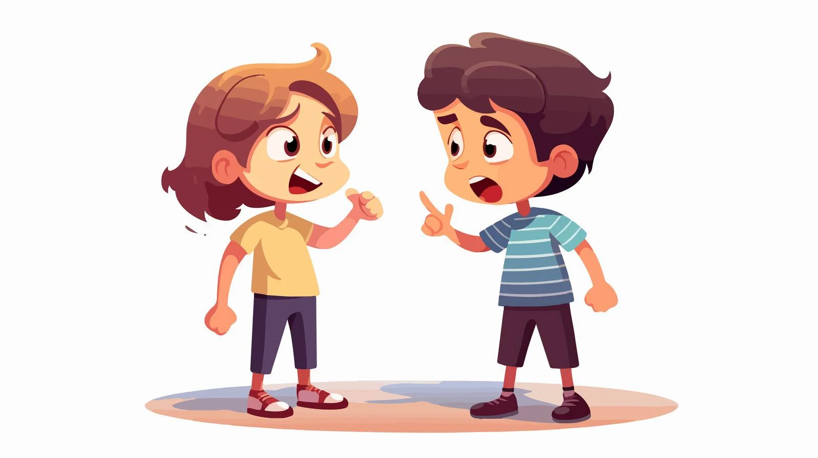 Childhood Conflict Cartoon Illustration — free download from Dotvec
