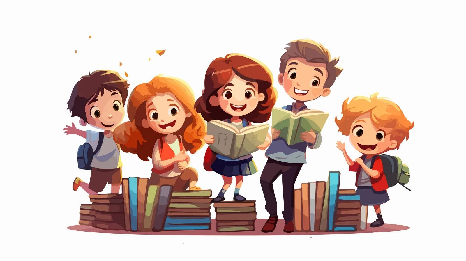 Educational Kids Study Cartoon Vector Illustration — free download from Dotvec