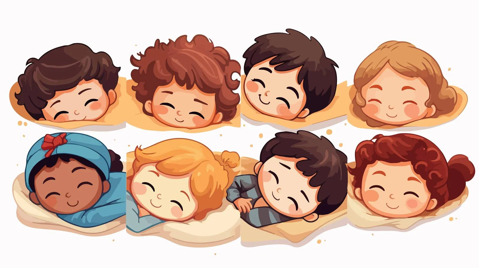 Children Resting Cartoon Illustration — free download from Dotvec