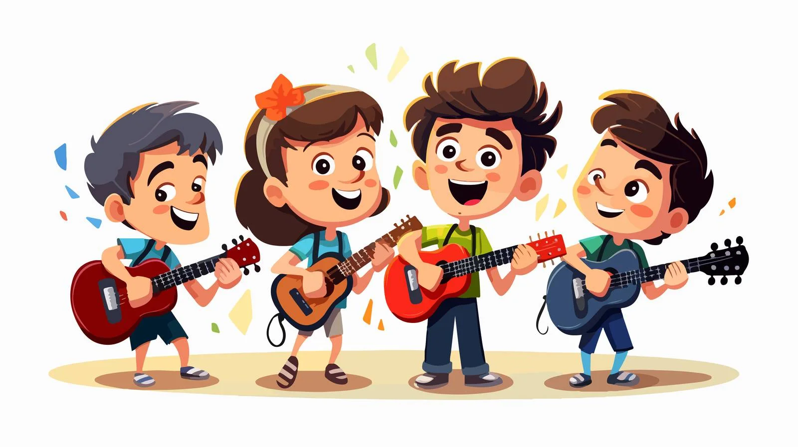 Educational Music Lesson with Guitar Illustration — free download from Dotvec