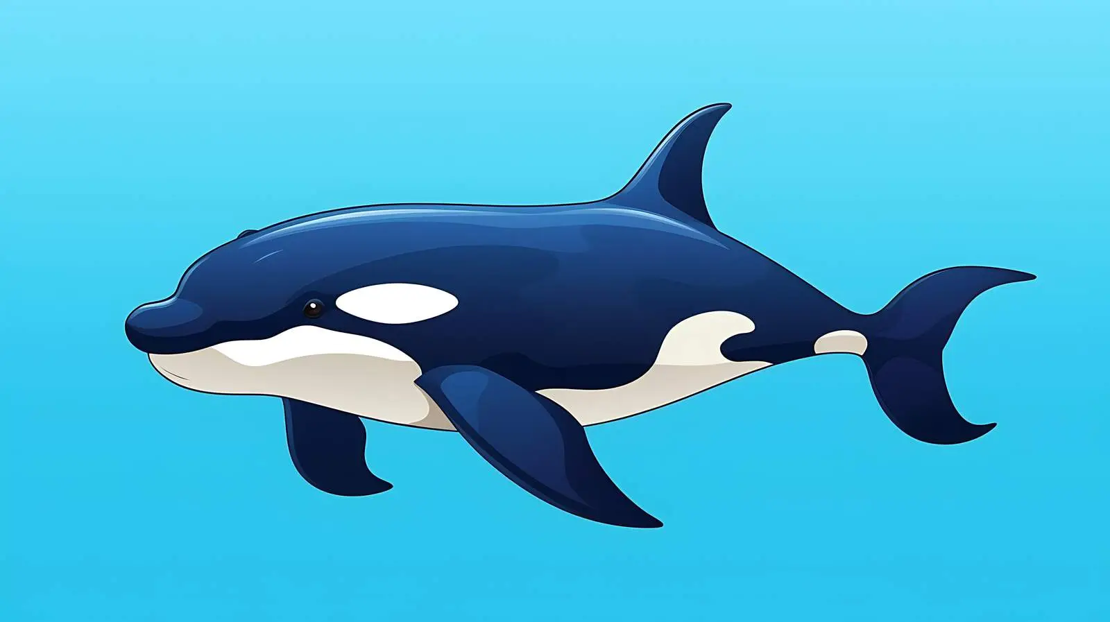 Cartoon Killer Whale Icon on Blue Background — free download from Dotvec