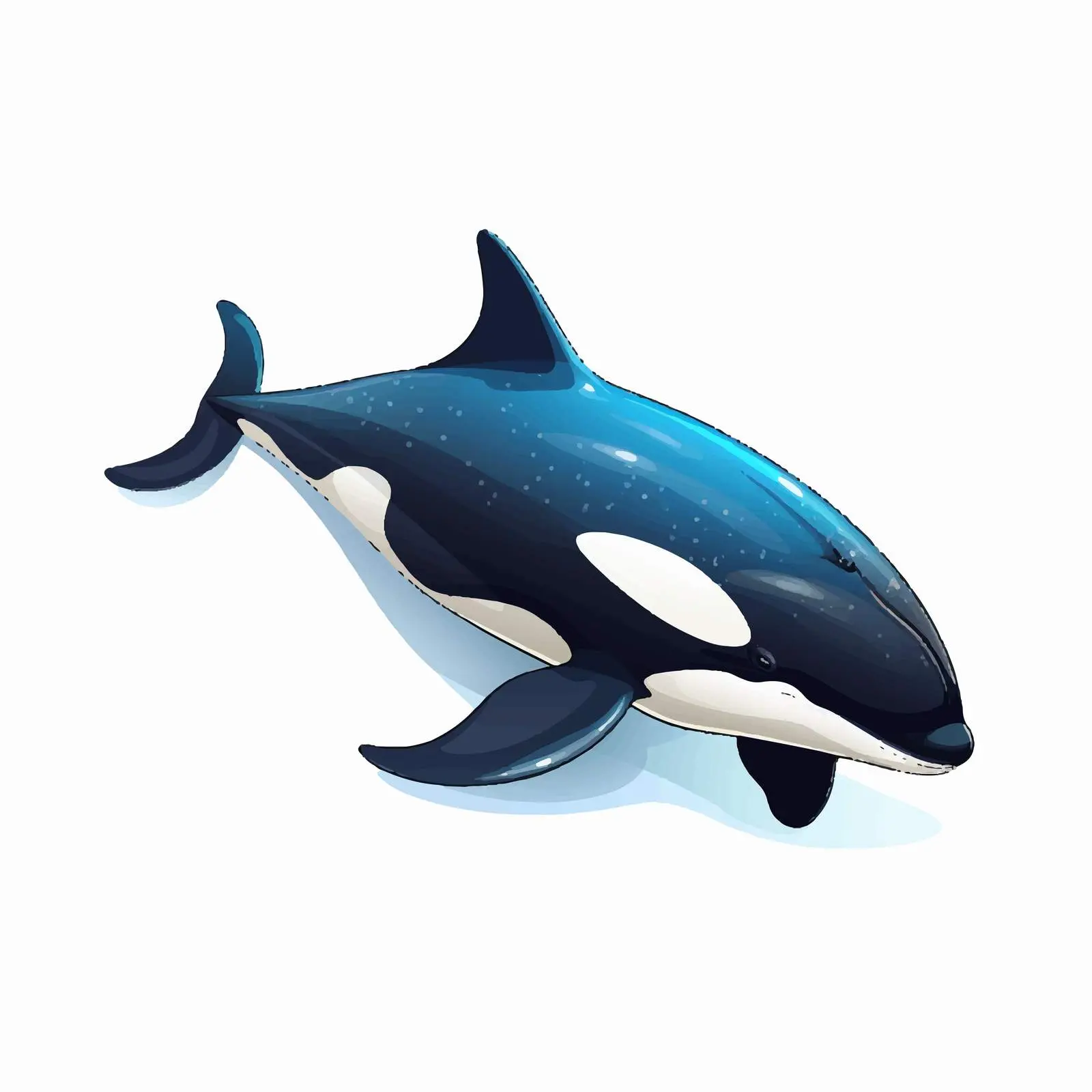 Killer Whale Vector Illustration on White Background — free download from Dotvec