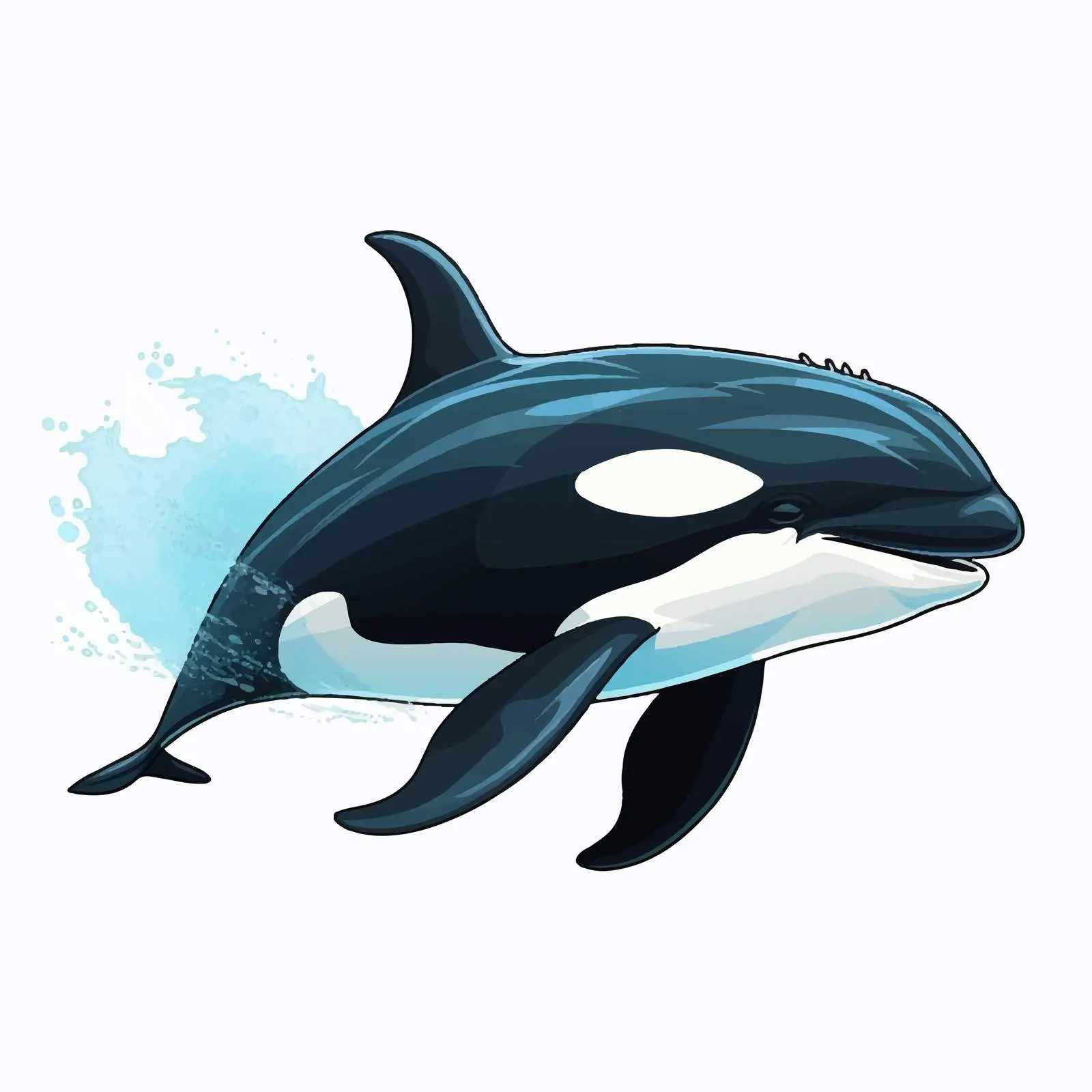 Killer Whale Vector Illustration on White Background — free download from Dotvec