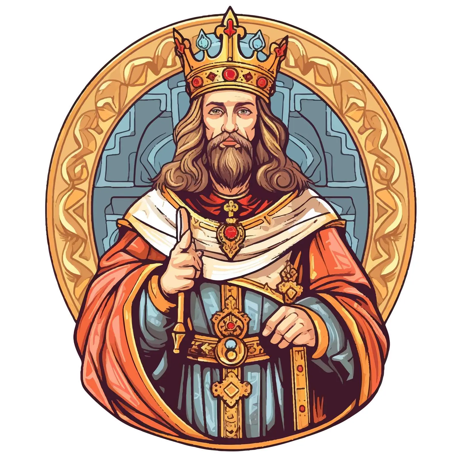 Byzantine Style Christian Illustration of King of Glory – free thematic art image from Dotvec