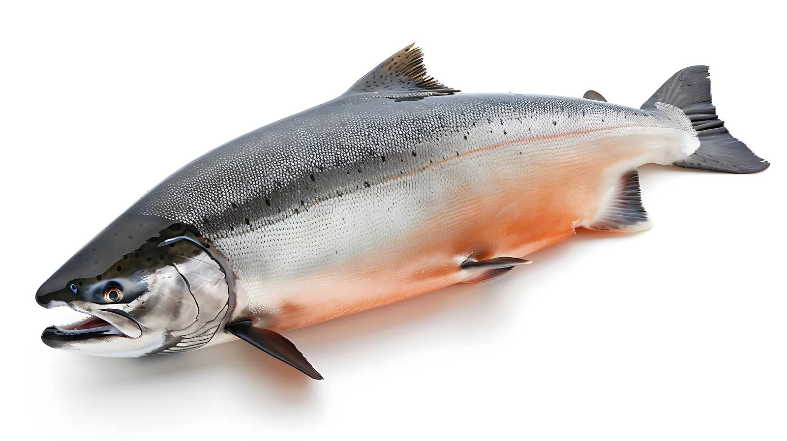 Chinook Salmon on White Background Close-Up — free download from Dotvec