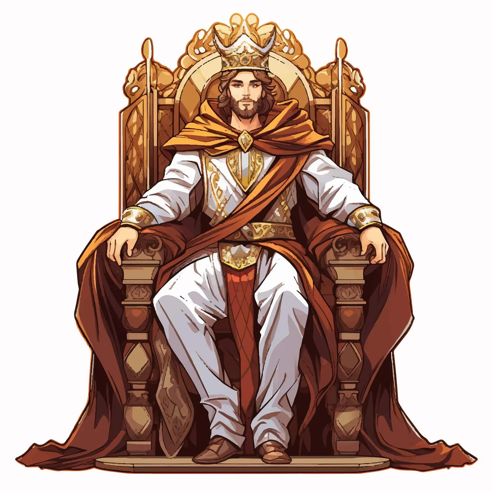 Cartoon King Sitting on Throne Vector Illustration – free noble image from Dotvec