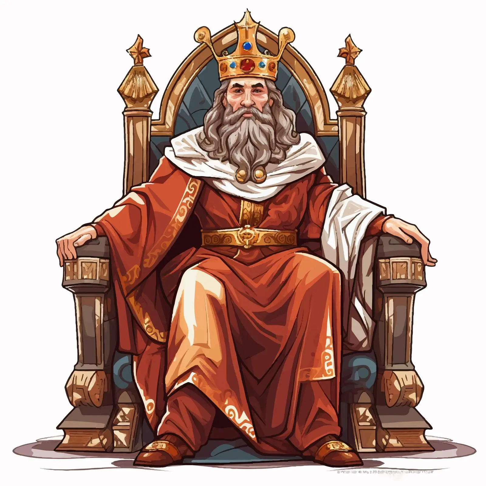 Cartoon King Sitting on Throne Vector Illustration — free download from Dotvec