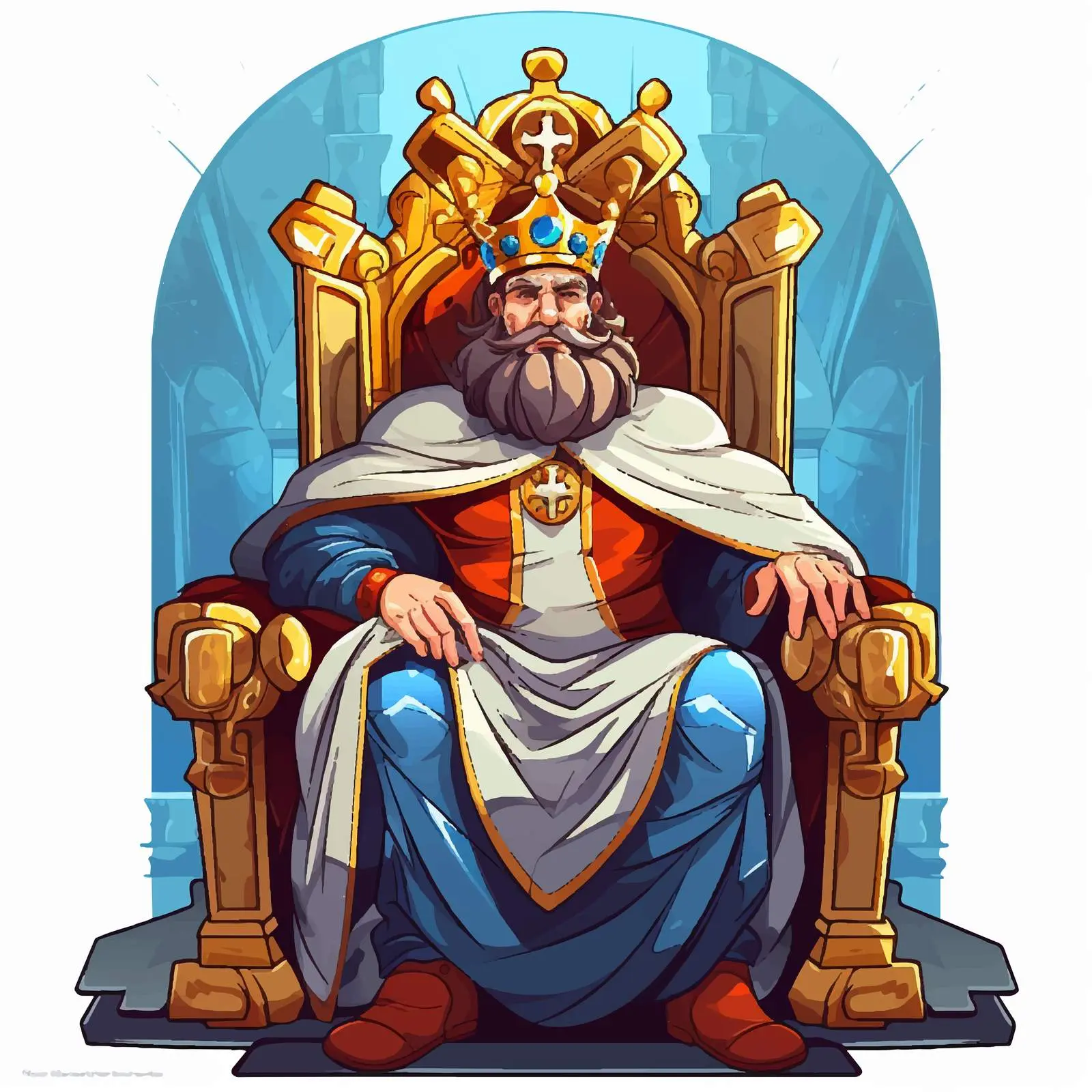 Cartoon King Sitting on Throne Illustration Vector — free download from Dotvec