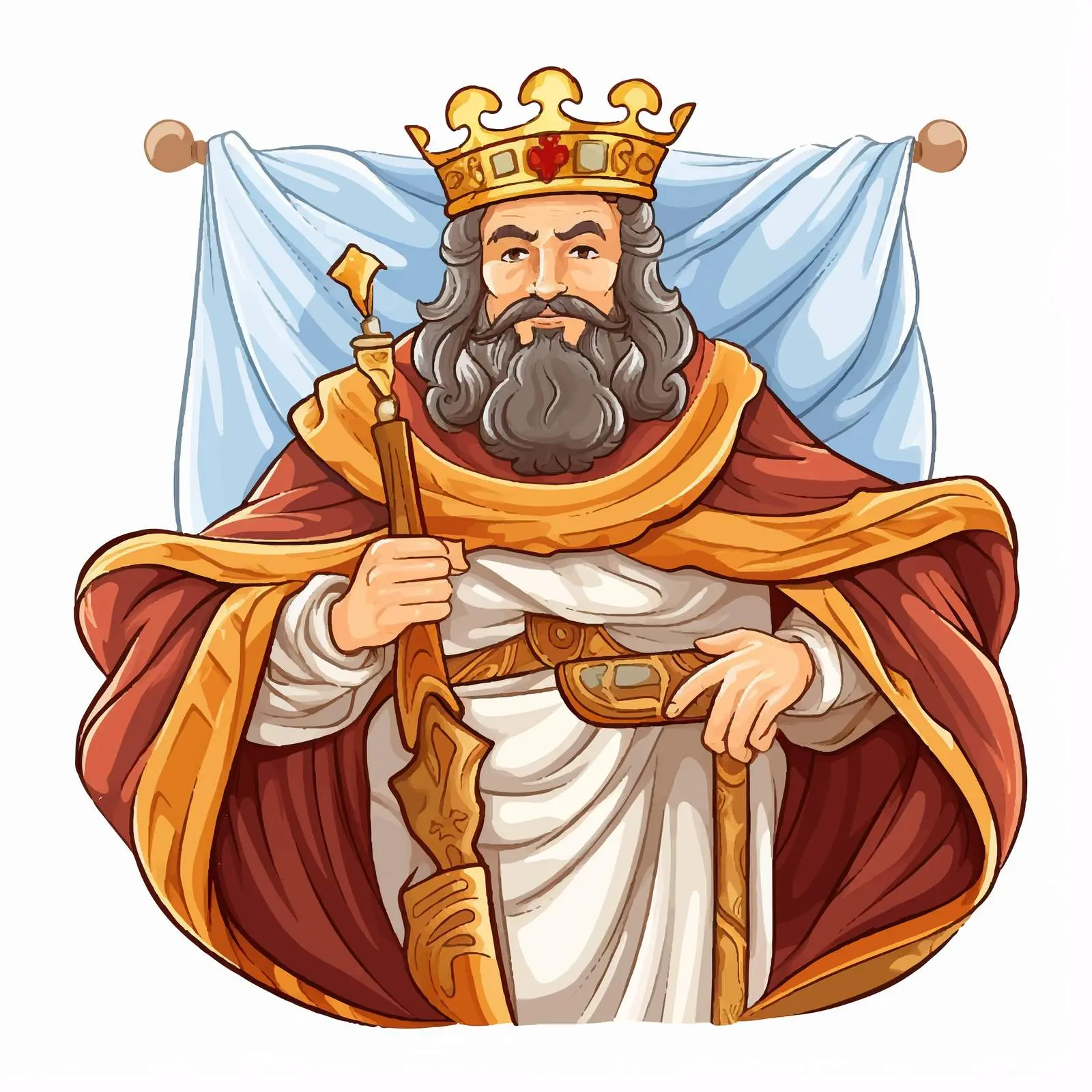 King with Scarf and Twelve Scrolls Icon — free download from Dotvec
