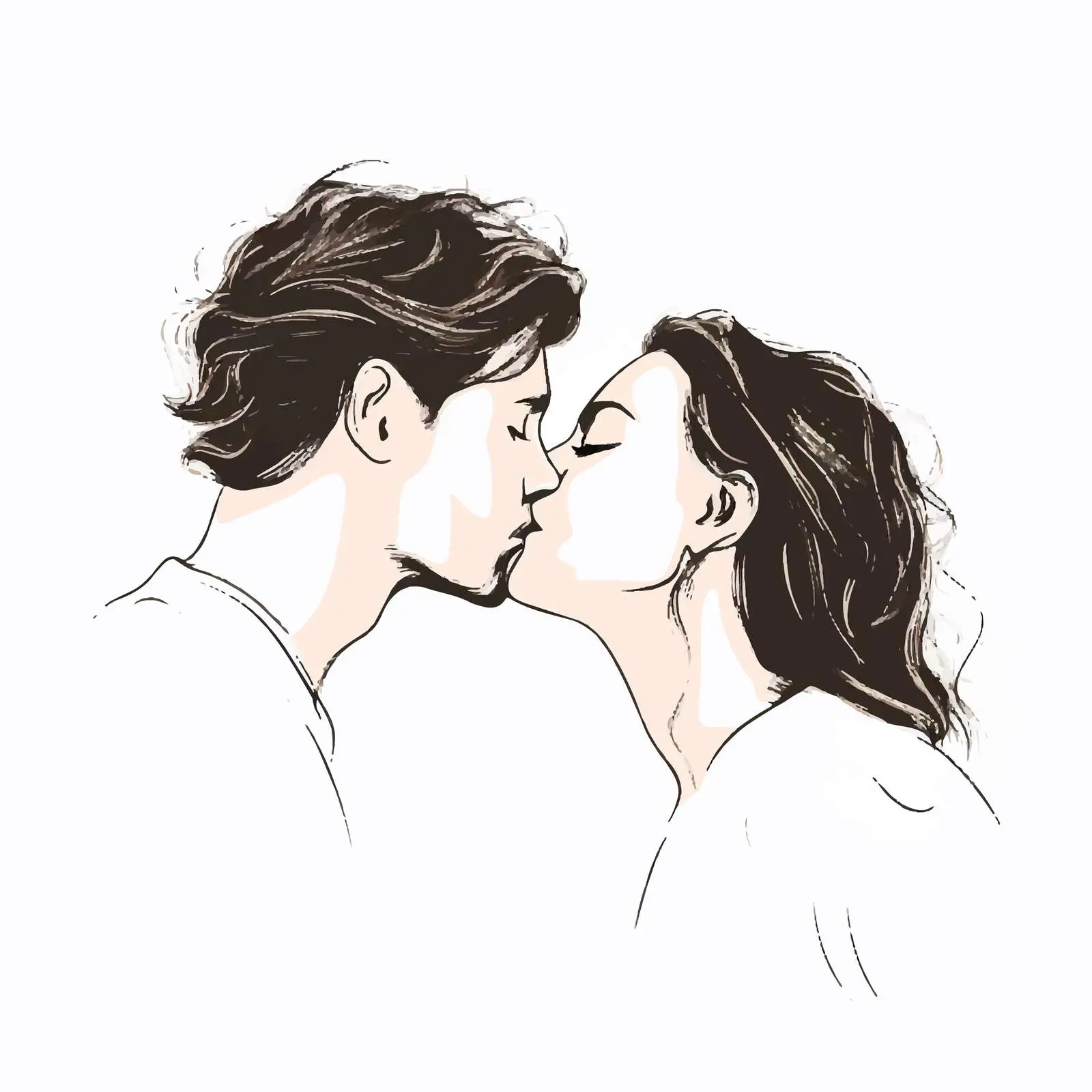 One Line Drawing of Lovers in Fashion — free download from Dotvec