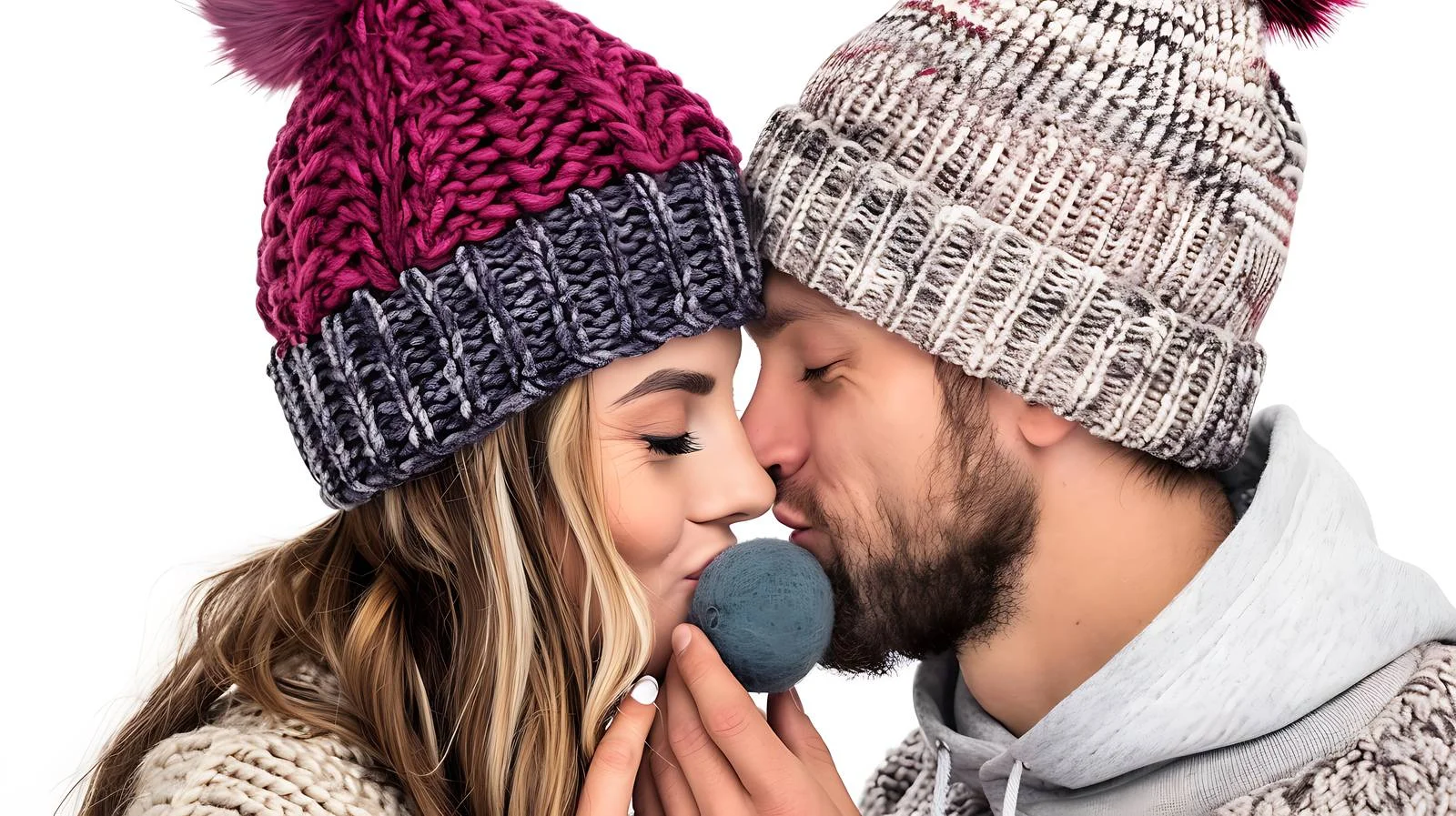 Romantic Couple in Wooly Hats — free download from Dotvec