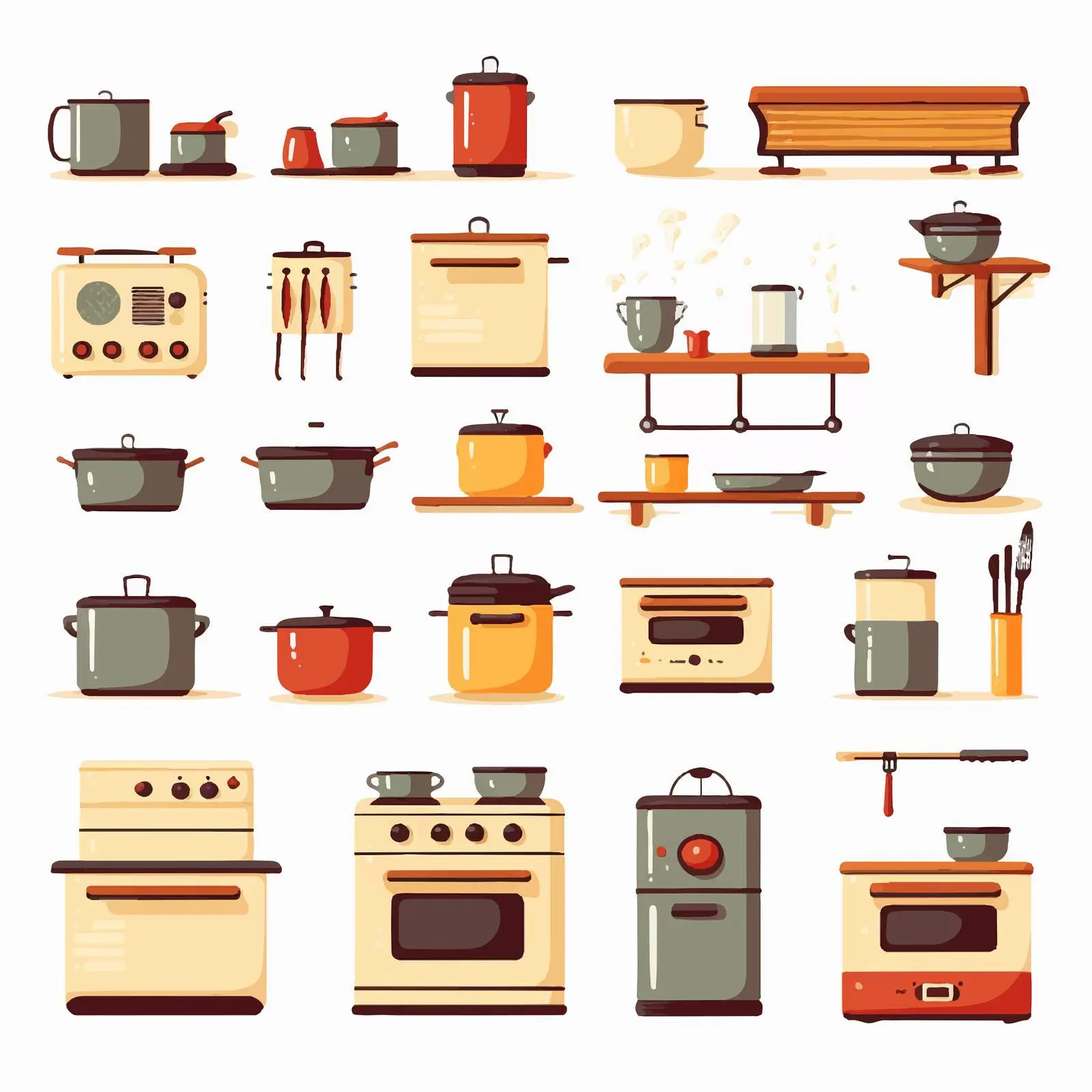 Cartoon Kitchen Equipment Vector Illustration – free culinary tool image from Dotvec