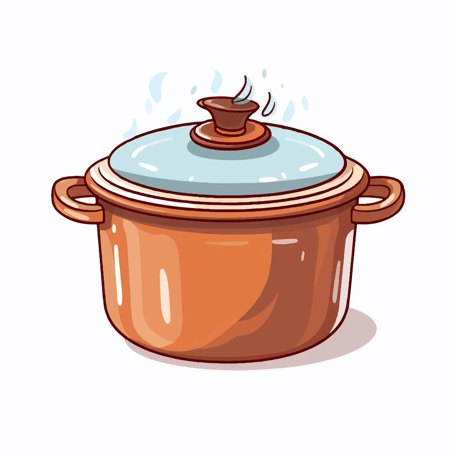 Cartoon Kitchen Pot Cooking in Oven Illustration — free download from Dotvec