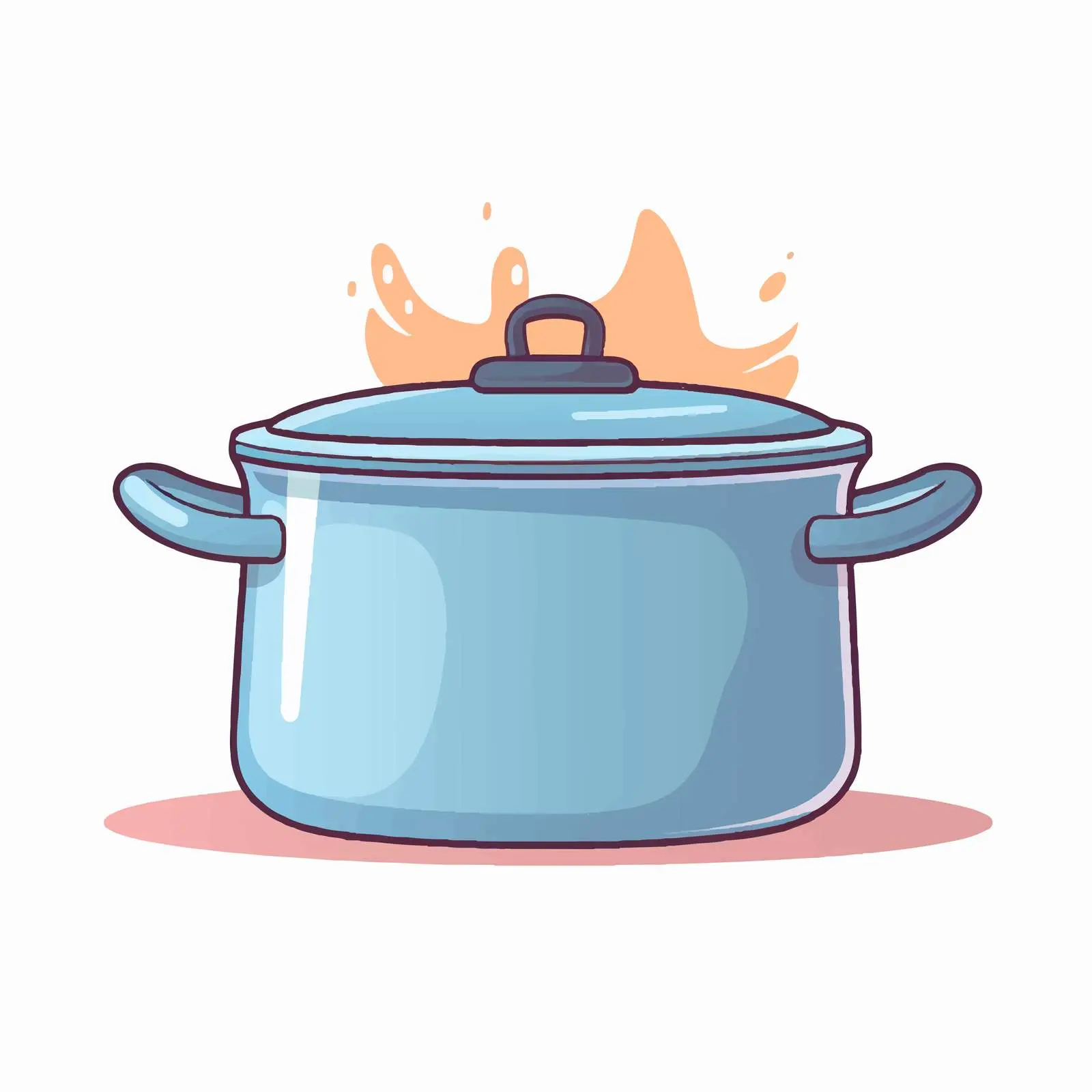 Cartoon Kitchen Pot Cooking in Oven — free download from Dotvec