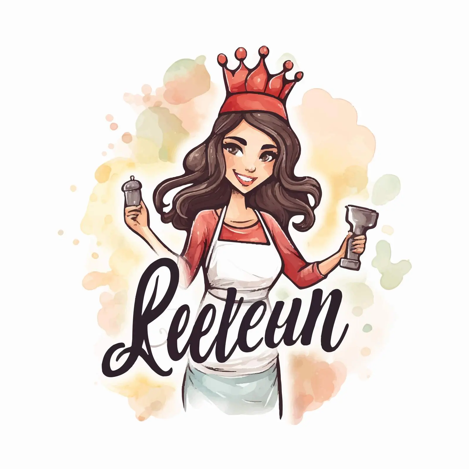 Kitchen Queen Hand-Lettering Watercolor Vector — free download from Dotvec