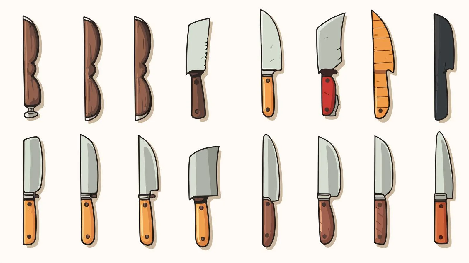 Cute Cartoon Kitchen Knife Illustration — free download from Dotvec