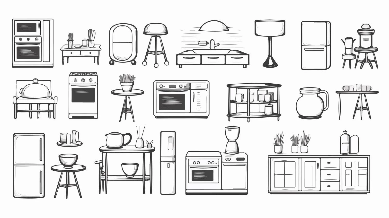 Stylish Modern Furniture in Well-Appointed Kitchens — free download from Dotvec