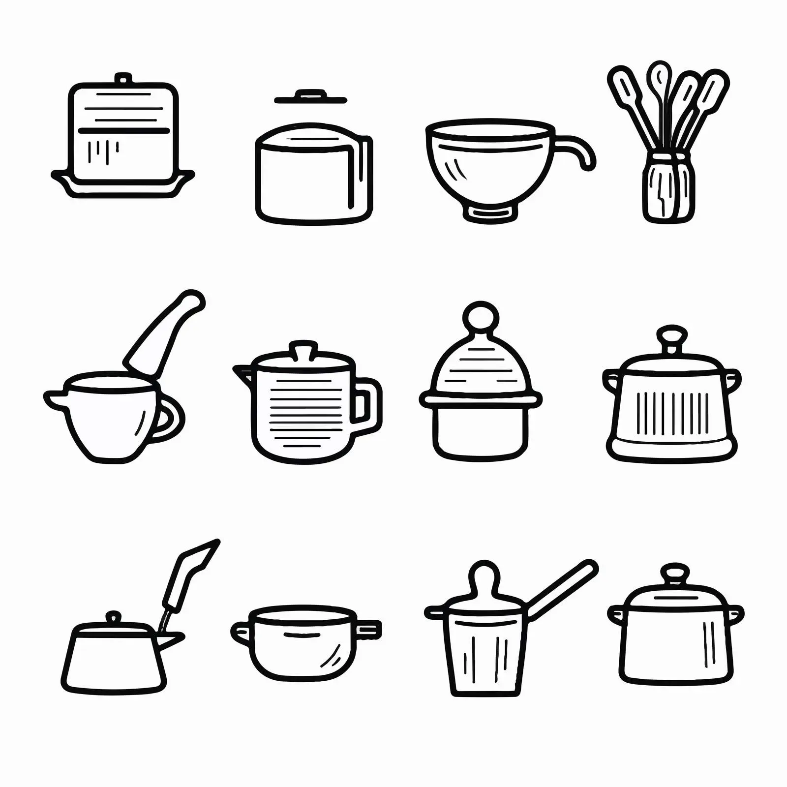 Various Kitchen Utensils Vector Icons Set — free download from Dotvec