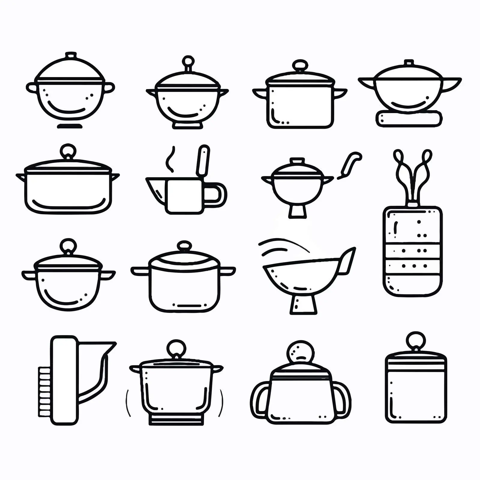Vector Icons of Kitchen Utensils Set – free minimalist icon image from Dotvec