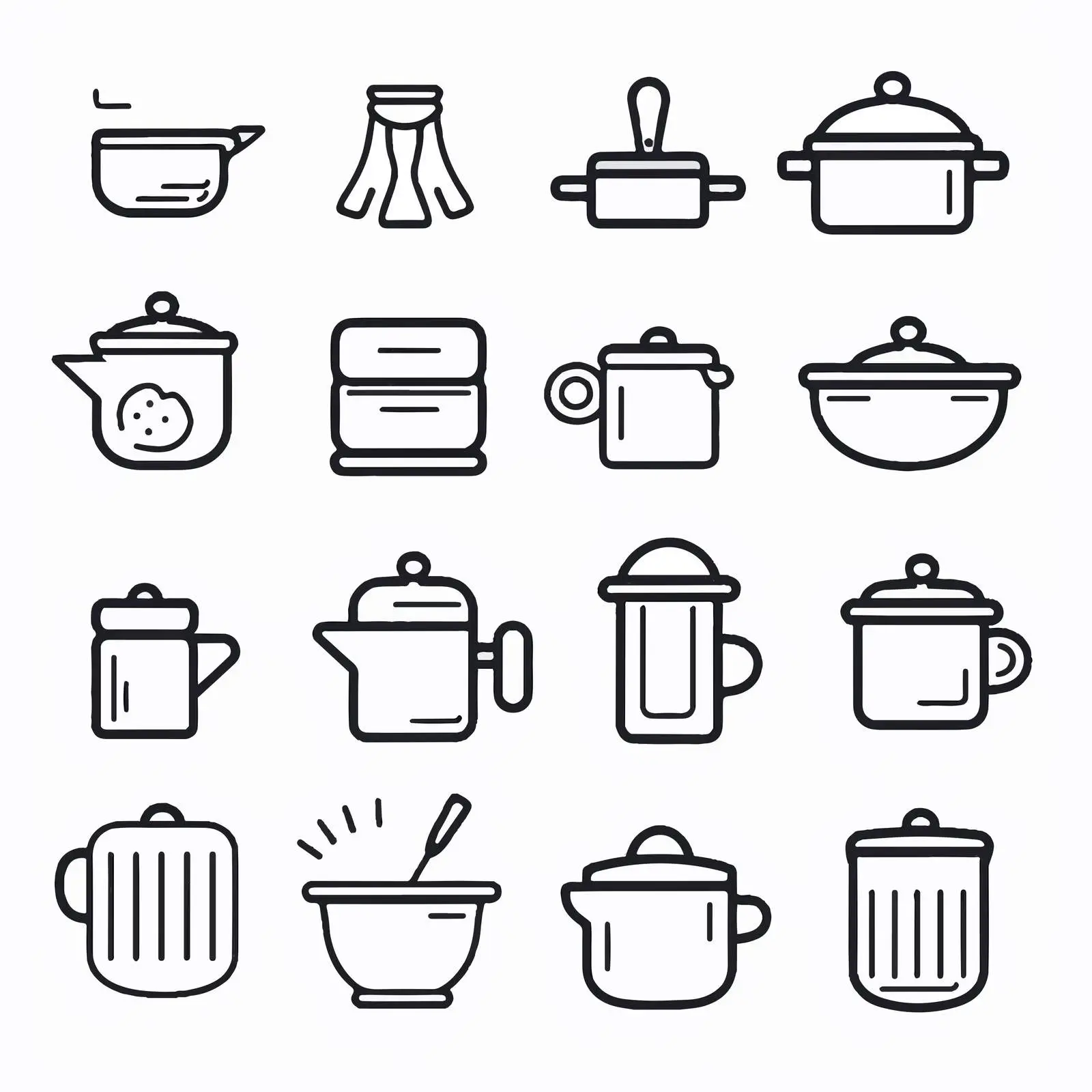 Various Kitchenware Linear Vector Icons Set – free baking tools image from Dotvec