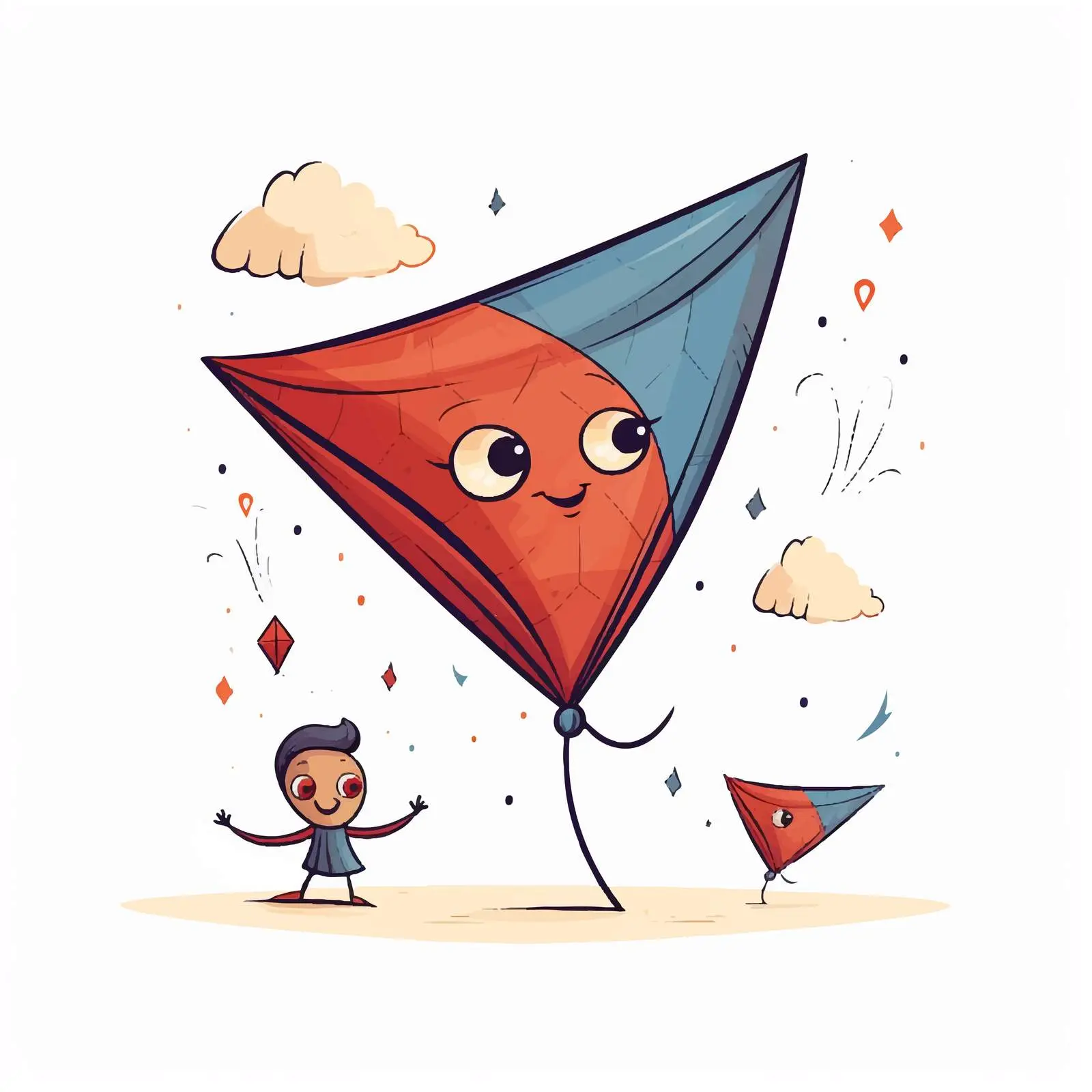 Colorful Cartoon Kite Line Vector Illustration — free download from Dotvec